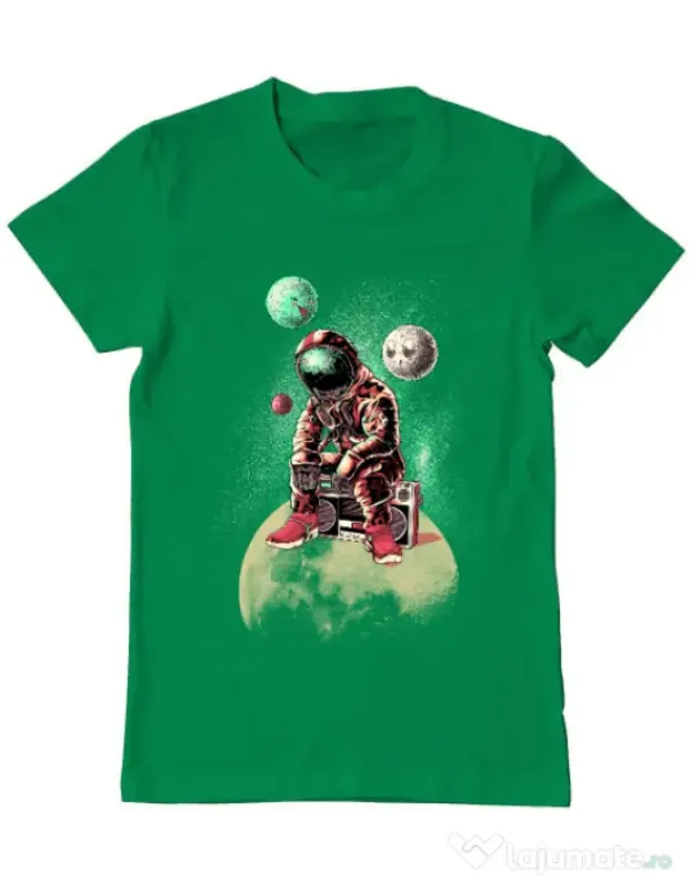 Tricou ADLER barbat Astronaut - DJ Verde mediu