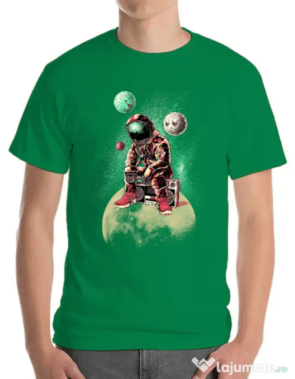 Tricou ADLER barbat Astronaut - DJ Verde mediu