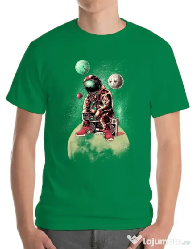 Tricou ADLER barbat Astronaut - DJ Verde mediu