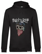 Hoodie barbat cu gluga Born to ride Negru