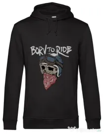 Hoodie barbat cu gluga Born to ride Negru