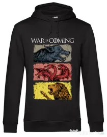 Hoodie barbat cu gluga War is coming Negru