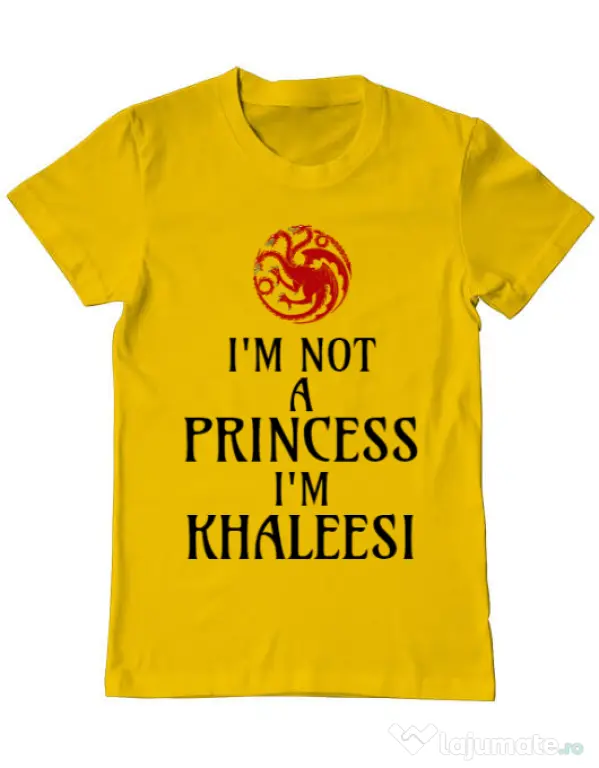 Tricou ADLER barbat I'm Khaleesi Galben