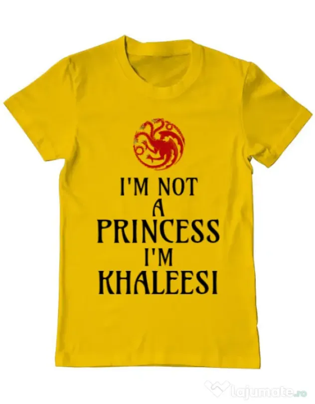 Tricou ADLER barbat I'm Khaleesi Galben