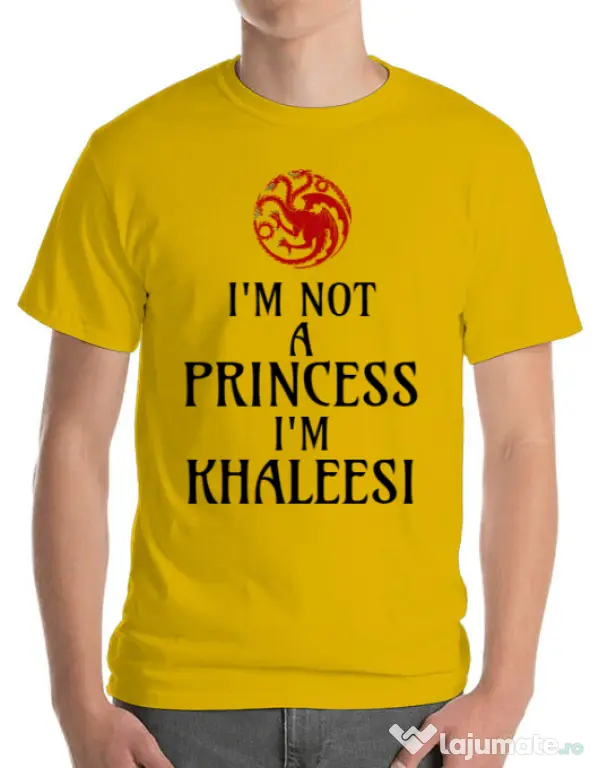 Tricou ADLER barbat I'm Khaleesi Galben