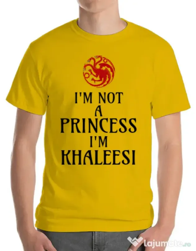 Tricou ADLER barbat I'm Khaleesi Galben