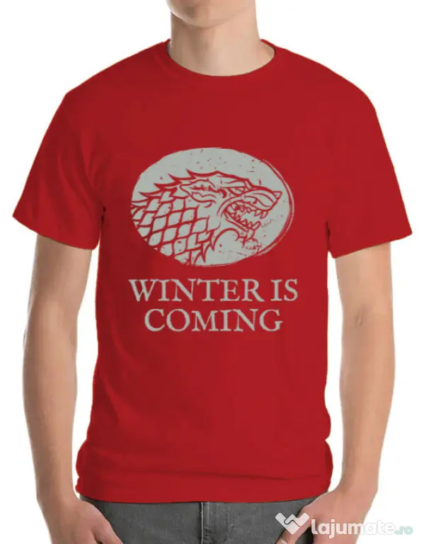 Tricou ADLER barbat Winter is coming Stark Rosu