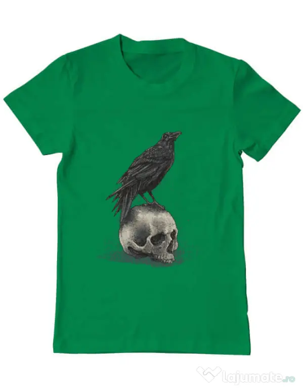 Tricou ADLER barbat Crow skull Verde mediu