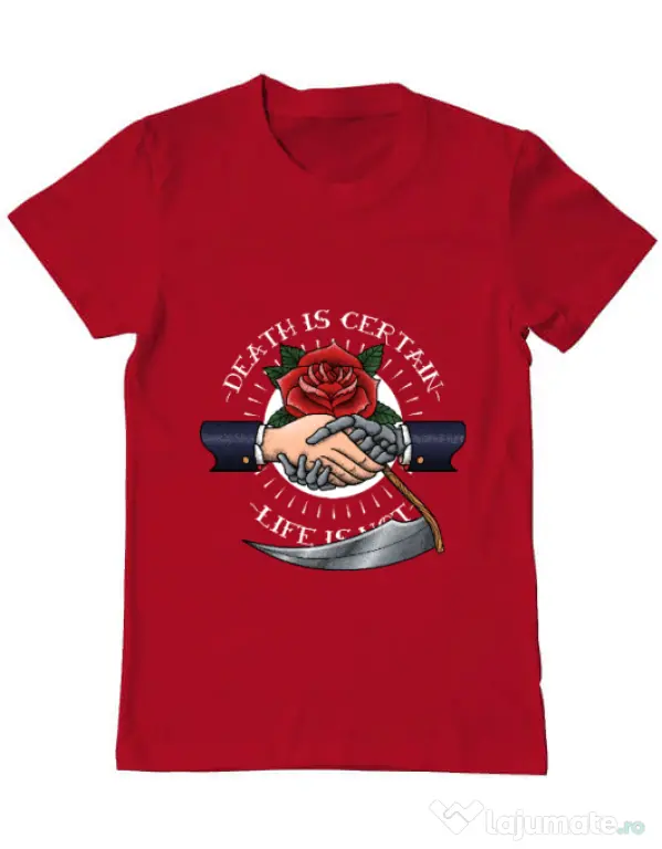 Tricou ADLER barbat Death is certain Rosu