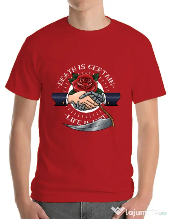 Tricou ADLER barbat Death is certain Rosu