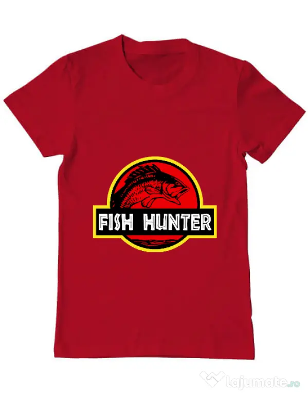 Tricou ADLER barbat Fish hunter Rosu