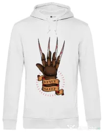 Hoodie barbat cu gluga Never sleep Alb