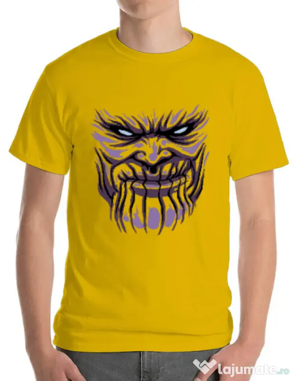 Tricou ADLER barbat Thanos mask Galben