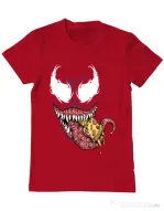 Tricou ADLER barbat Venom pizza Rosu
