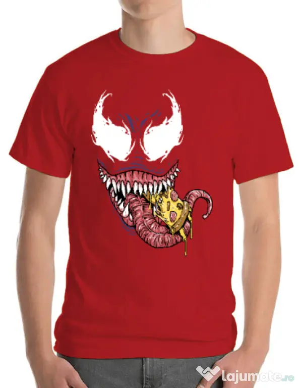 Tricou ADLER barbat Venom pizza Rosu