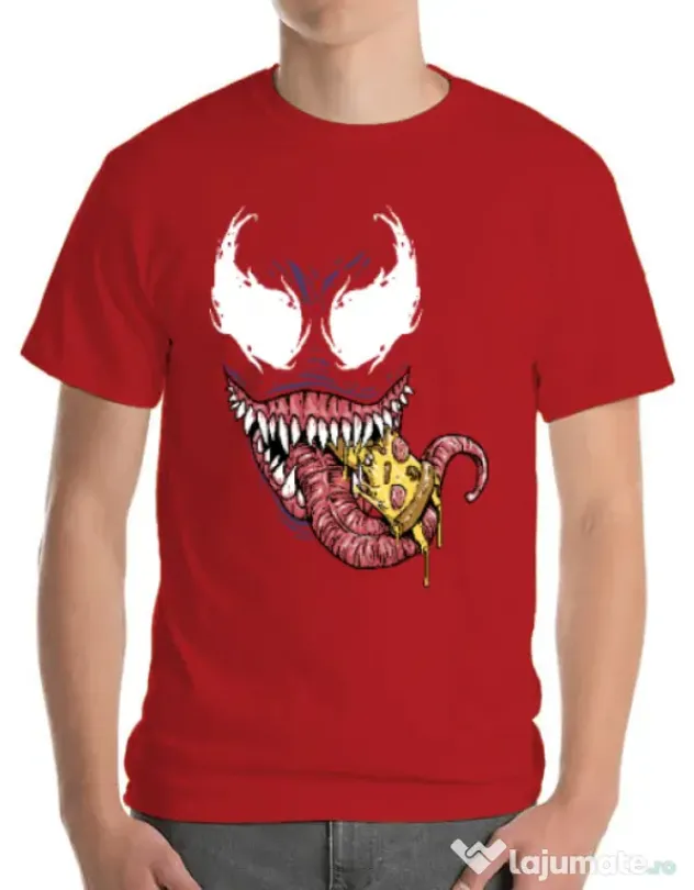 Tricou ADLER barbat Venom pizza Rosu