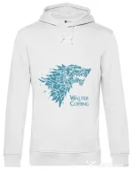 Hoodie barbat cu gluga Walter is coming Alb