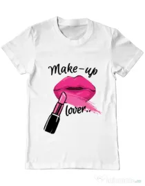 Tricou ADLER barbat Make up lover Alb