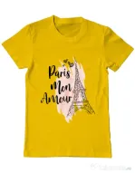 Tricou ADLER barbat Paris mon amour Galben