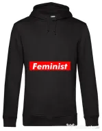 Hoodie barbat cu gluga Feminist Negru