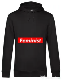 Hoodie barbat cu gluga Feminist Negru