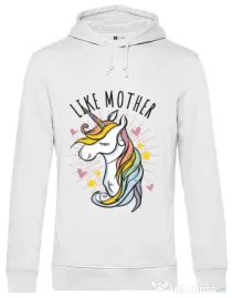 Hoodie barbat cu gluga Like mother Alb