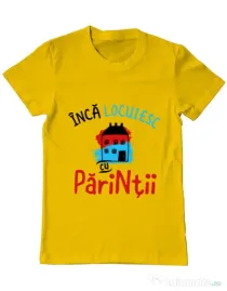 Tricou ADLER barbat Inca locuiesc cu parintii Galben