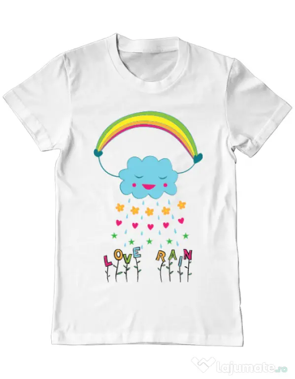 Tricou ADLER barbat Love rain Alb