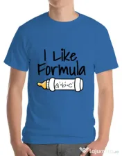 Tricou ADLER barbat I like formula Albastru azuriu 