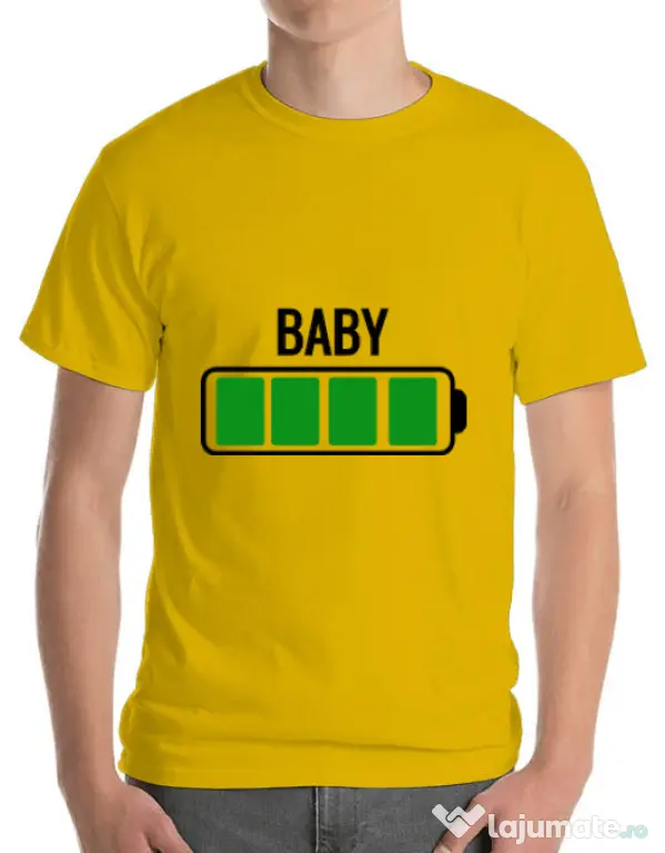 Tricou ADLER barbat Baby battery Galben