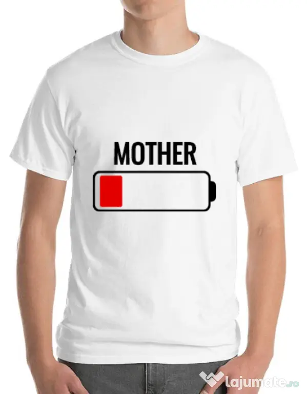 Tricou ADLER barbat Mother battery Alb