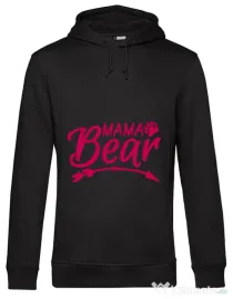 Hoodie barbat cu gluga Mama bear Negru