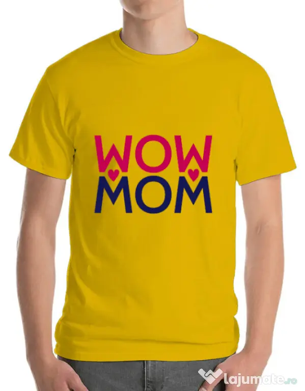 Tricou ADLER barbat Wow mom Galben