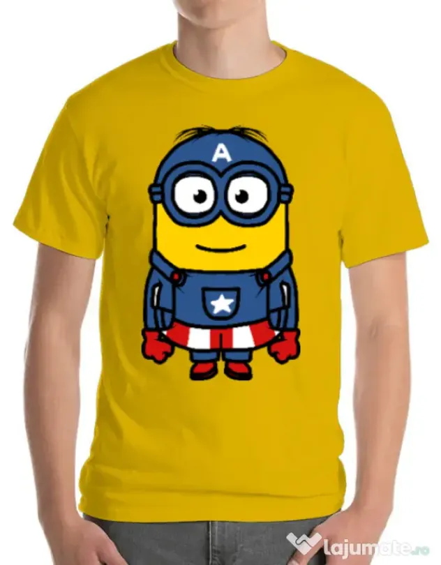 Tricou ADLER barbat Captain minion Galben