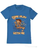 Tricou ADLER barbat Come play with me Albastru azuriu