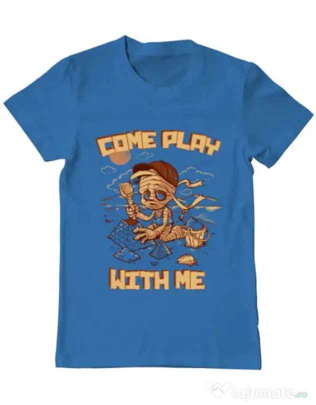 Tricou ADLER barbat Come play with me Albastru azuriu