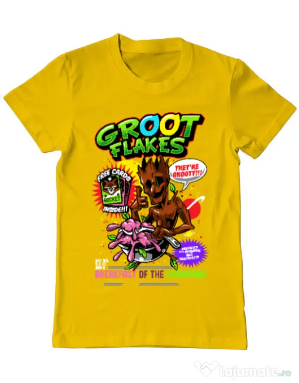 Tricou ADLER barbat Groot flakes Galben