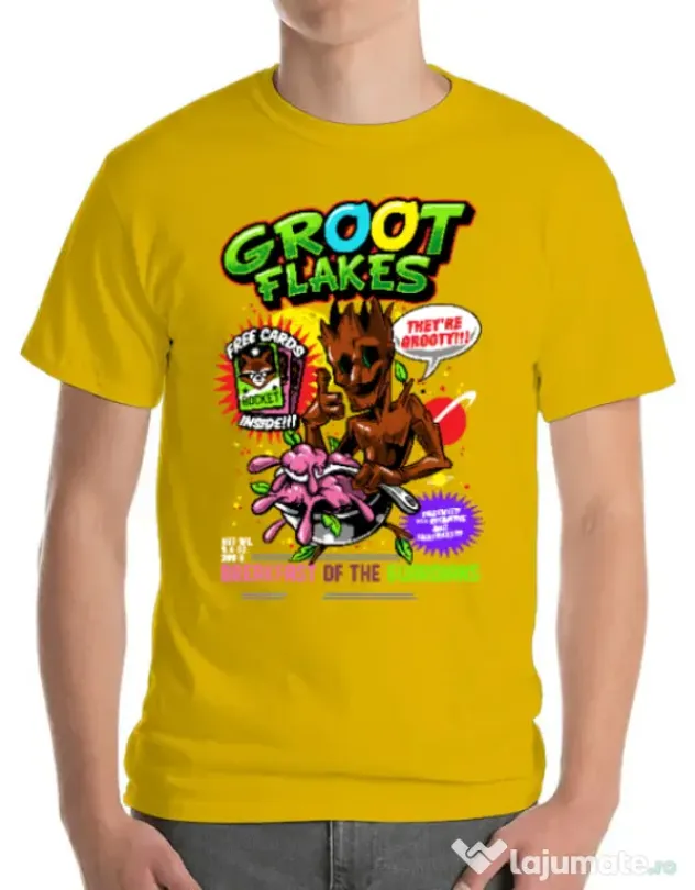 Tricou ADLER barbat Groot flakes Galben