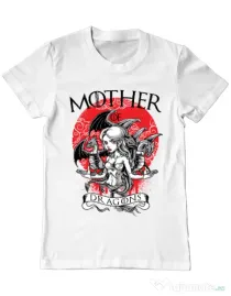 Tricou ADLER barbat Mother of dragons Alb