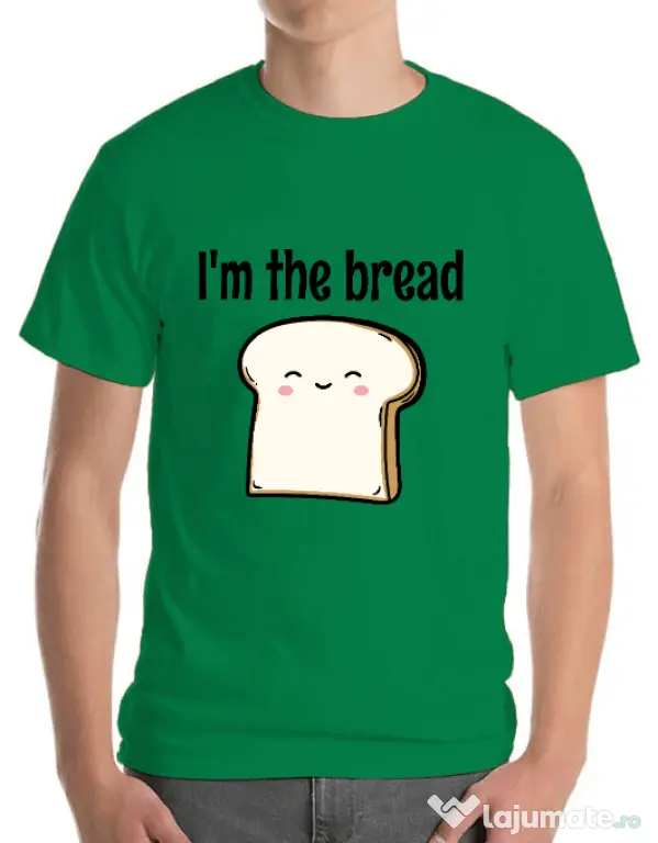 Tricou ADLER barbat I am the bread Verde mediu