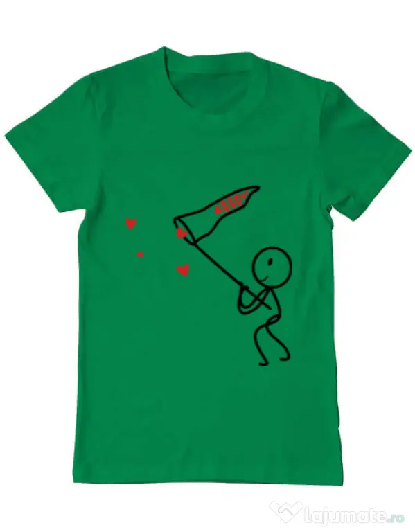 Tricou ADLER barbat Catching love 1 Verde mediu