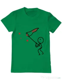 Tricou ADLER barbat Catching love 1 Verde mediu