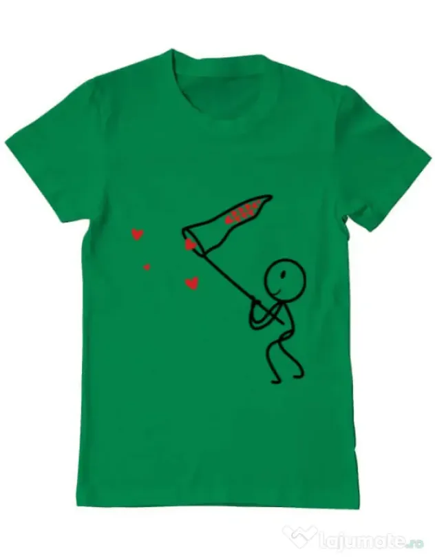 Tricou ADLER barbat Catching love 1 Verde mediu