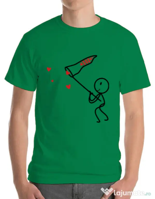 Tricou ADLER barbat Catching love 1 Verde mediu