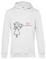 Hoodie barbat cu gluga Cuvinte de dragoste 2 Alb