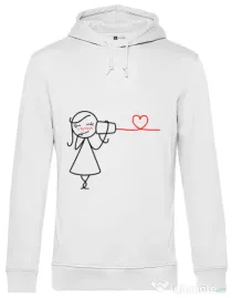 Hoodie barbat cu gluga Cuvinte de dragoste 2 Alb