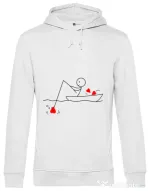 Hoodie barbat cu gluga Fishing for love 1 Alb