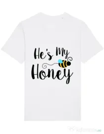 Tricou STANLEY STELLA barbat He is my honey Alb
