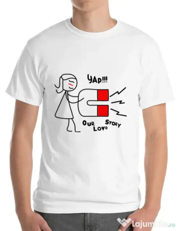 Tricou ADLER barbat Our love story 1 Alb