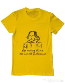 Tricou ADLER barbat Stop making drama Galben